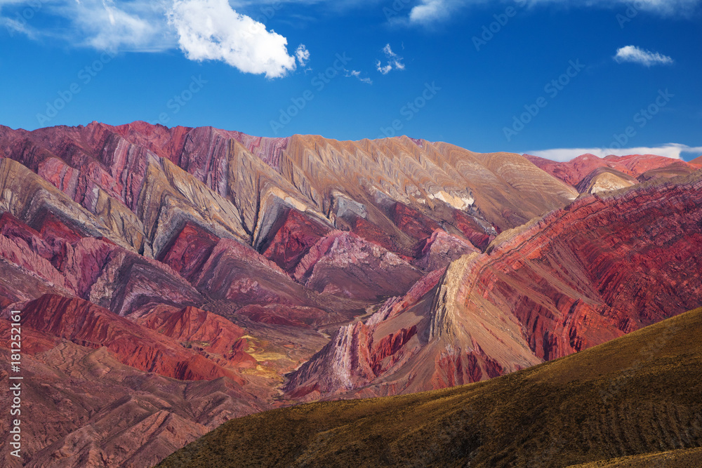 Il cerro dei 14 colori, nel nor dell'Argentina vicino a Salta - obrazy, fototapety, plakaty 