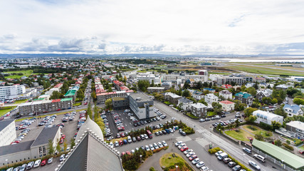 Sticker - aerial view of Eiriksgata street in Reykjavi