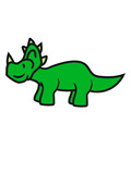 Fototapeta Dinusie - triceratops hörner süß niedlich klein kinder groß comic cartoon dinosaurier saurier dino