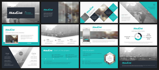 Canvas Print - Blue presentation templates elements on a white background. Vector infographics. Use in Presentation, flyer and leaflet, corporate report, marketing, advertising, annual report, banner.