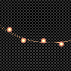 Aufkleber - Garlands. Christmas lights. Realistic glowing lights for New Year and Xmas decorations. Vector illustration.