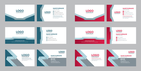 set of modern business name card template, ribbon concept