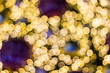 Blurred- Abstract bokeh Decorative outdoor string lights hanging on tree in the garden at night time - decorative christmas lights - happy new year 