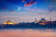Famous landmarks Hagia Sophia and Blue Mosque in Istanbul, Turkey