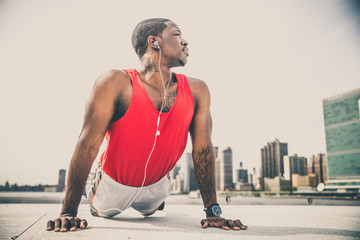 Wall Mural - Runner training outdoors