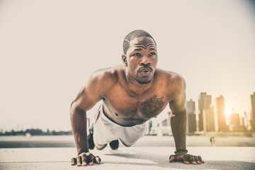 Wall Mural - Runner training outdoors