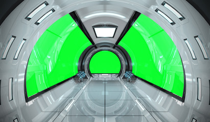 Canvas Print - spaceship bright interior with 3d rendering