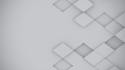 Poster - Abstract background of rhombuses with place for text. Gray color. 3d rendering.