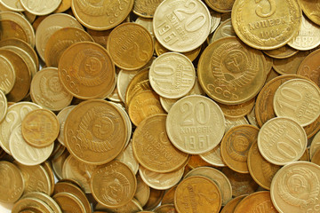 Wall Mural - Soviet union coins close-up background