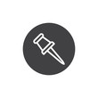 © alekseyvanin - Push pin icon vector, filled flat sign, solid pictogram isolated on white. Symbol, logo illustration.