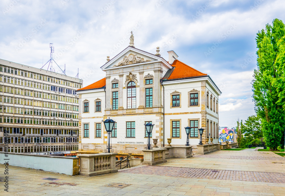 Frederic Chopin Museum at the Ostrogski Palace building in Warsaw, Poland - obrazy, fototapety, plakaty 