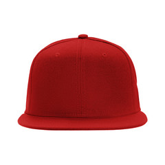 Canvas Print - template for your design blank red baseball cap isolated on white background with clipping path