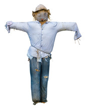 Spooky Isolated Scarecrow