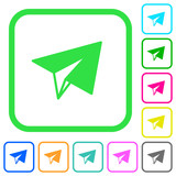 Fototapeta  - Paper plane vivid colored flat icons icons