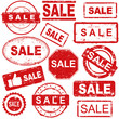 © zphoto - A set of grunge rubber stamps with sale text for sellers.
