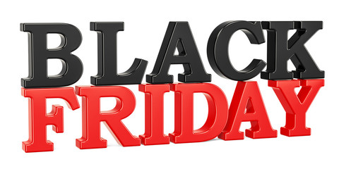 Poster - black friday inscription, 3d rendering