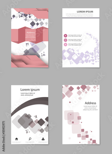 Abstract Composition Business Card Set Box Block Text Frame