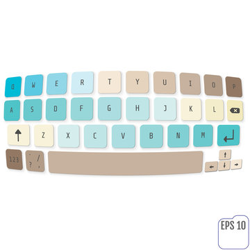 Compact virtual keyboard vector illustration. Vector modern keyboard.