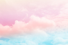 Soft Cloud And Sky With Pastel Gradient Color For Background Backdrop
