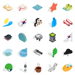 Poster - Life position icons set, isometric style