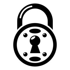 Poster - Lock icon, simple black style