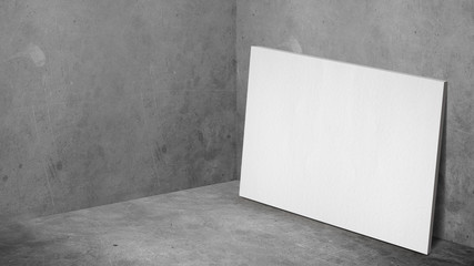 Aufkleber - Blank poster at corner room with grey concrete wall and floor background,Mock up studio room for display or montage of product for advertising on media,Business presentation