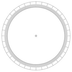blank protractor - Actual Size Graduation isolated on background vector ilustration
