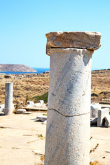 Wall Mural - archeology  in delos greece the historycal acropolis and old ruin site