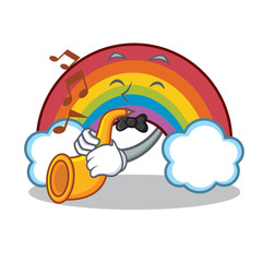 Sticker - With trumpet colorful rainbow character cartoon