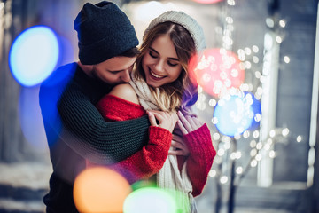 Wall Mural - Couple outdoor in winter