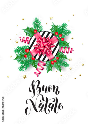 merry christmas italian buon natale holiday hand drawn quote calligraphy greeting card background template vector - Merry Christmas Italian merry christmas italian buon natale holiday hand drawn quote calligraphy greeting card background template vector - Merry Christmas Italian