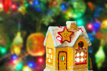 Sticker - Lighting house and christmas tree