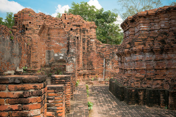 Old Buddha Temple, Wat Nakhon Luang Ayutthaya,.a very famous place for Tourist attraction in Thailand