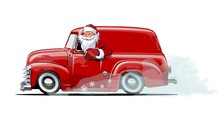 Cartoon Retro Christmas Van
