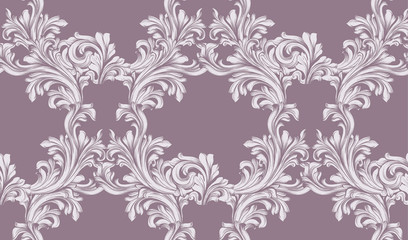 Damask pattern Vector illustration handmade ornament decor. Baroque background textures