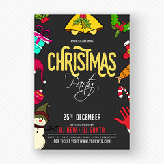 Canvas Print - Party Banner or Flyer Design for Christmas Celebrations.