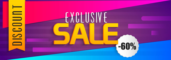 Poster - Exclusive Sale Website Banner with 60% Off.