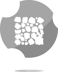 Poster - abstract symbol on web icon, button isolated on white