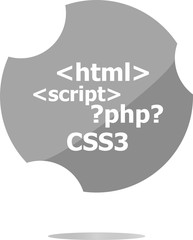 Poster - Code sign icon. Programming language symbol. Circles buttons
