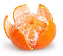 Peeled Tangerine Or Mandarin Fruit Isolated