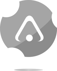 Poster - abstract technology button, web icon isolated on white
