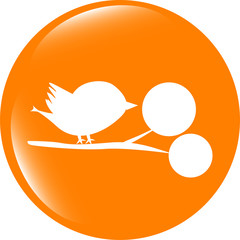 Poster - Bird glossy web icons, app button . Trendy flat style sign isolated on white background