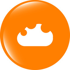 Poster - abstract cloud icon. Upload button. Load symbol. Round button