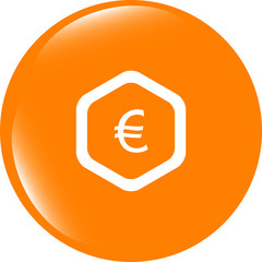 Poster - web icon on cloud with euro eur money sign