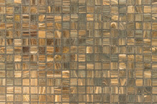 Yellow Brown Tiles Grid Wall For Abstract Texture And Background