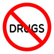 Forbidden sign drugs glyph icon. Stop silhouette symbol. No drugs. Negative space.