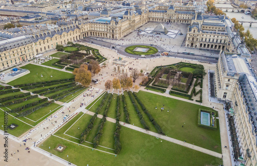 Photographie Aerial view of Louvre museum, Paris, France