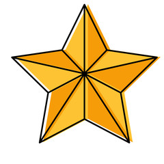 Sticker - star with relief and shadows icon image