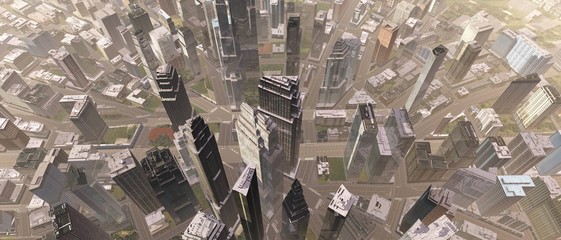 Modern city view from above
