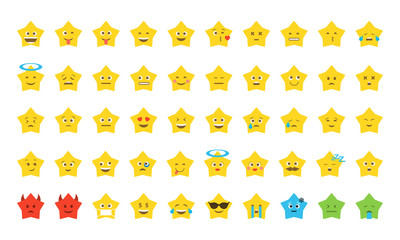 Emoji star set